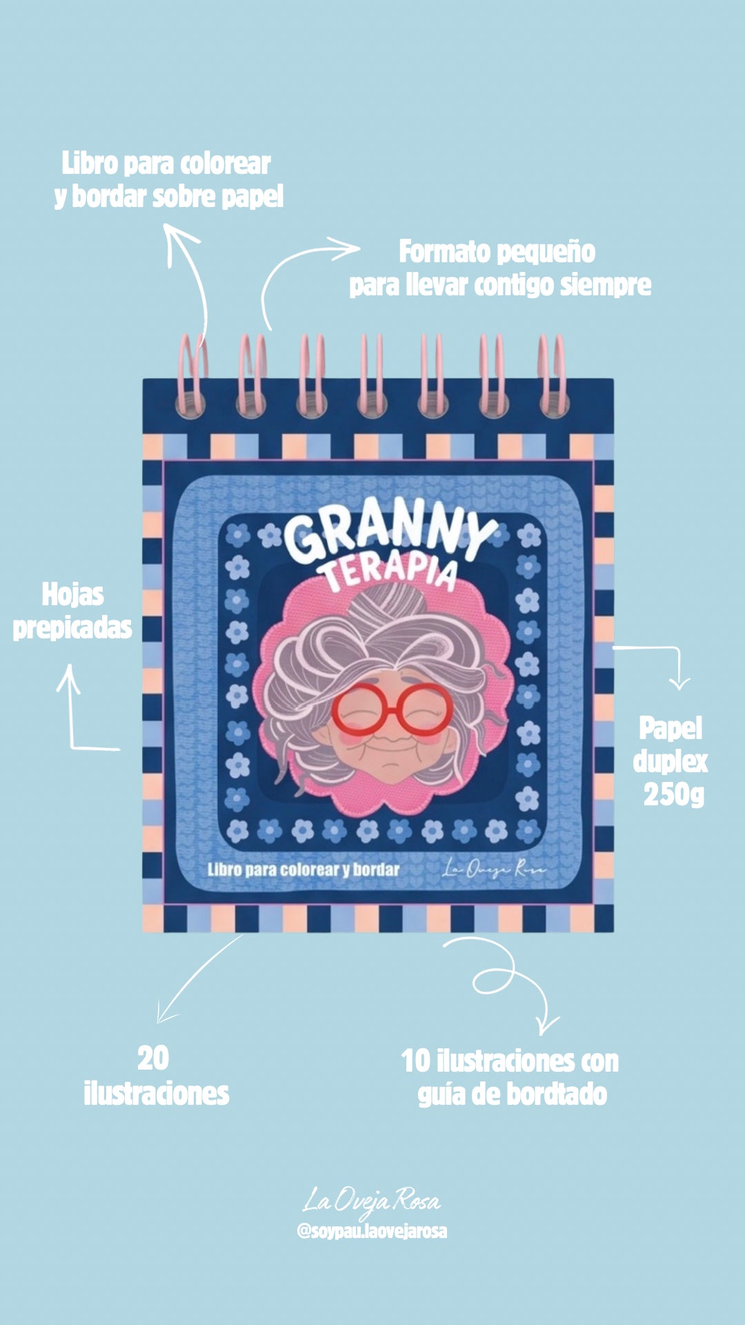GRANNY TERAPIA - Libro para colorear y bordar